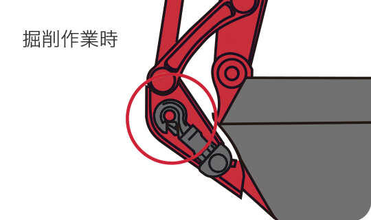 フック格納ピン